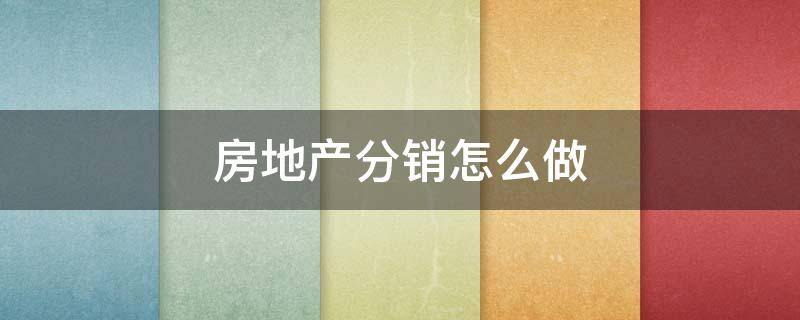 房地产分销怎么做（房地产分销怎么做业务）