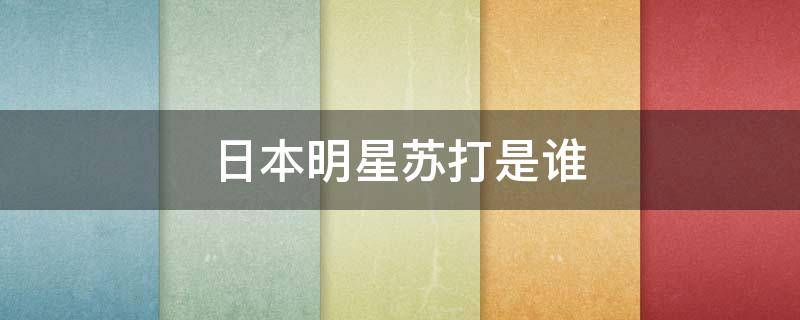 日本明星苏打是谁（日本明星苏打是谁代言的）