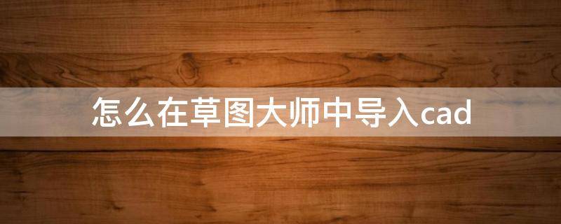 怎么在草图大师中导入cad（如何在草图大师中导入cad）