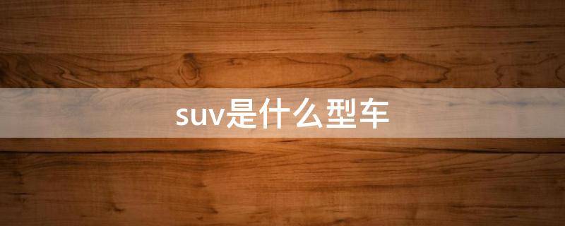 suv是什么型车 SUV是什么型车