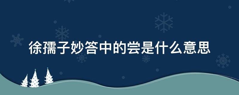 徐孺子妙答中的尝是什么意思（徐孺子妙答尝字的意思）