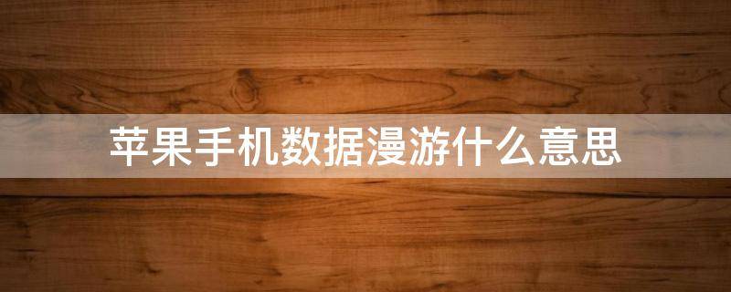 苹果手机数据漫游什么意思 手机突然用不了移动数据