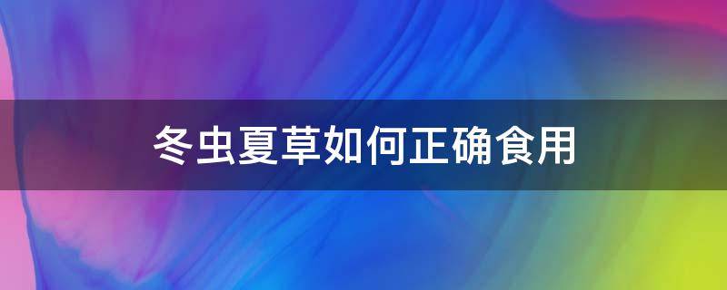 冬虫夏草如何正确食用 冬虫夏草如何正确食用视频
