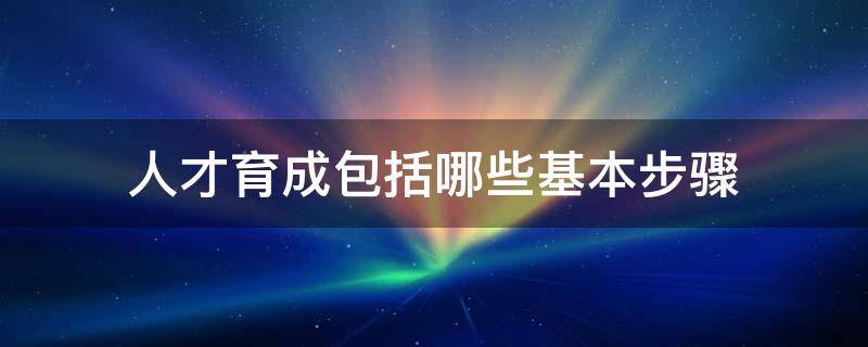 人才育成包括哪些基本步骤（人才育成有哪几方面）