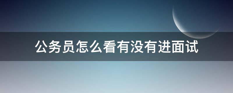公务员怎么看有没有进面试（公务员怎么看有没有进面试群）