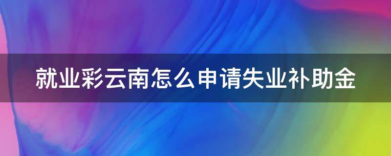 就业彩云南怎么申请失业补助金（就业彩云南app）