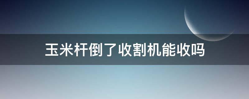 玉米杆倒了收割机能收吗（玉米杆倒了怎么收）