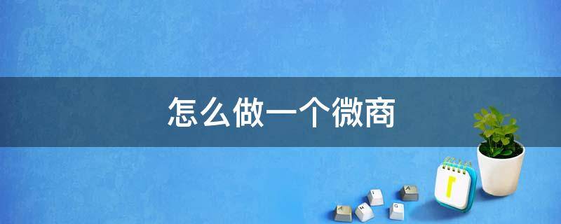 怎么做一个微商 怎么做一个微商平台