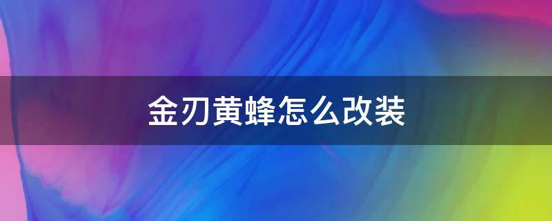 金刃黄蜂怎么改装（金刃黄蜂怎么改装?）