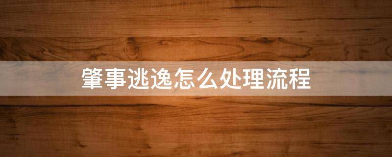 肇事逃逸怎么处理流程（肇事逃逸的处理流程）
