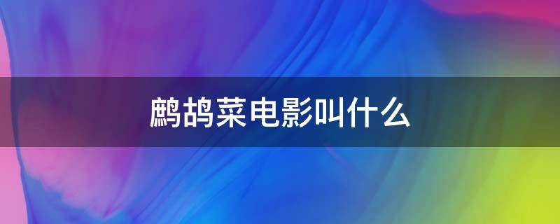 鹧鸪菜电影叫什么（鹧鸪菜电影叫什么名字啊）
