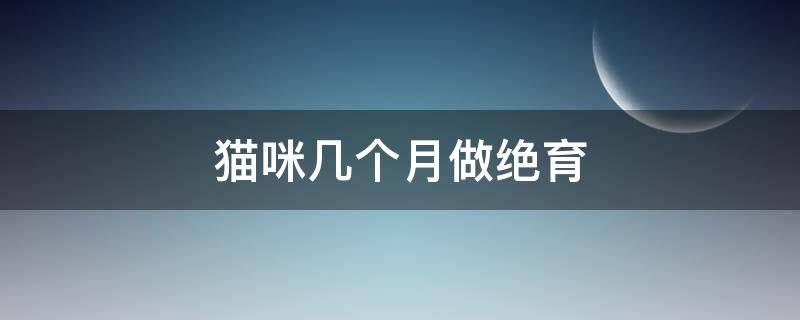 猫咪几个月做绝育（猫咪几个月做绝育合适）