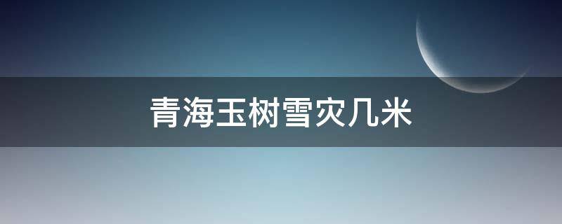 青海玉树雪灾几米（青海玉树雪景）