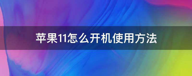 苹果11怎么开机使用方法（苹果11怎么开机使用方法视频）