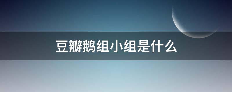 豆瓣鹅组小组是什么 豆瓣鹅组小组手机网页版