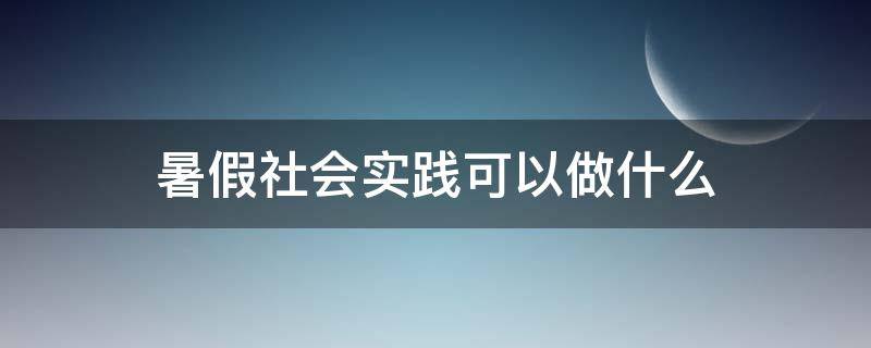 暑假社会实践可以做什么（暑假社会实践可以做什么事情）