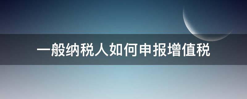 一般纳税人如何申报增值税（一般纳税人如何申报增值税及附加税费）