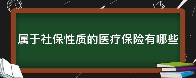 属于社保性质的医疗保险有哪些 属于社保性质的医疗保险有哪些类型