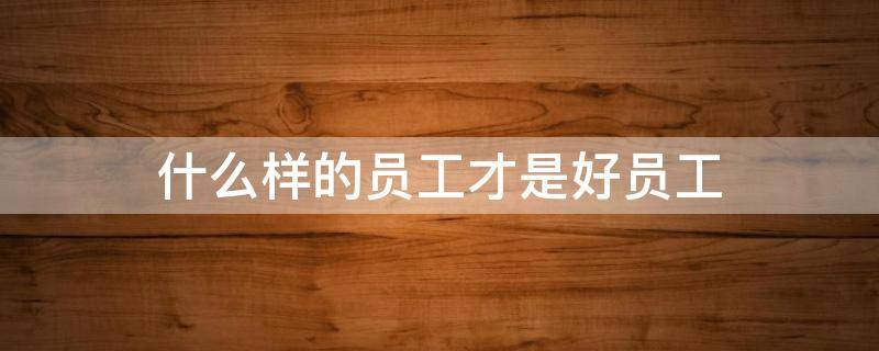 什么样的员工才是好员工 什么样的员工才是好员工作