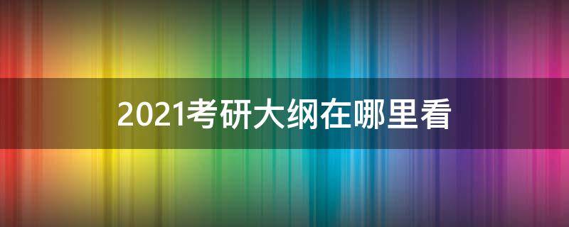 2021考研大纲在哪里看（2021年考研大纲在哪里看）