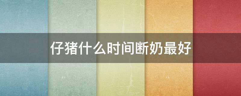 仔猪什么时间断奶最好 仔猪什么时间断奶最好吃