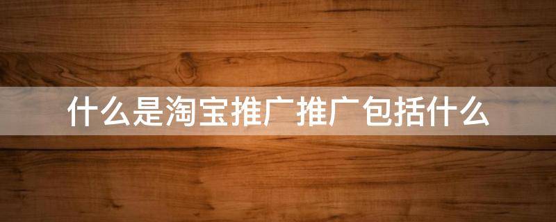 什么是淘宝推广推广包括什么（淘宝推广是干什么的）