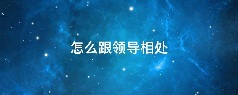 怎么跟领导相处（怎么跟领导相处成哥们）