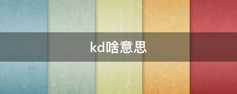 kd啥意思 kd是啥啊