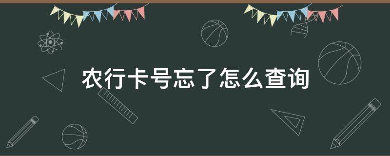 农行卡号忘了怎么查询 农行卡号码忘记了怎么查