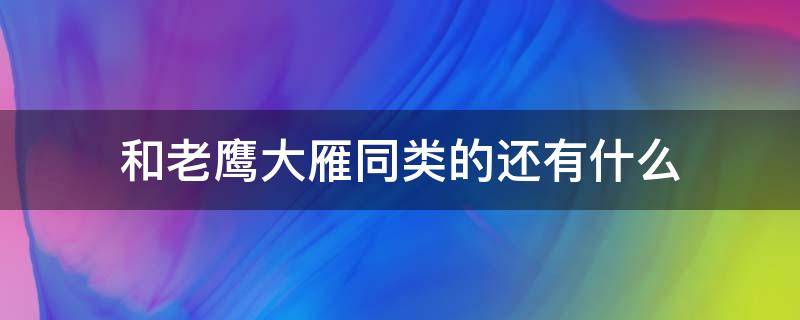 和老鹰大雁同类的还有什么（跟老鹰大雁同类的还有什么）