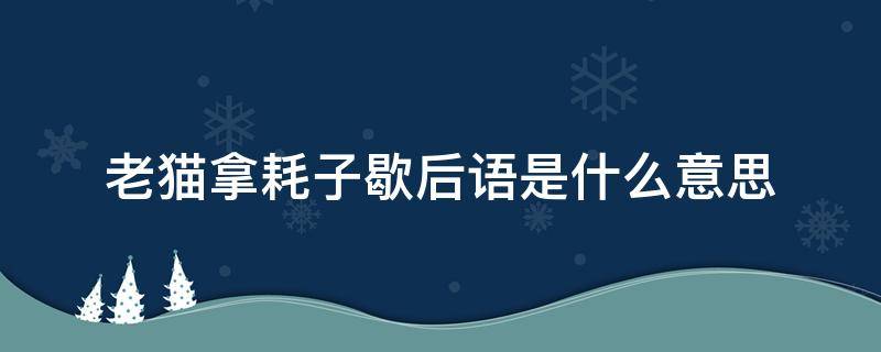 老猫拿耗子歇后语是什么意思 猫拿着老鼠