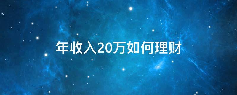年收入20万如何理财（年收入20万如何理财呢）