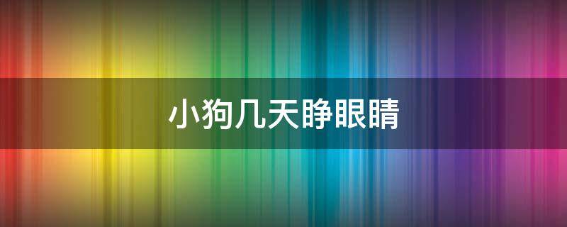小狗几天睁眼睛 新生的小狗几天睁眼睛