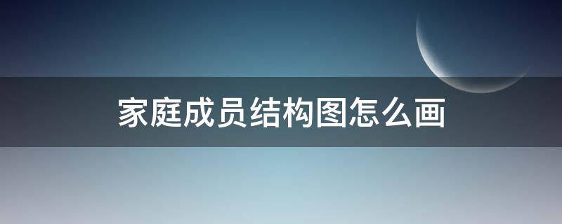 家庭成员结构图怎么画（家庭成员结构图怎么画在线画）