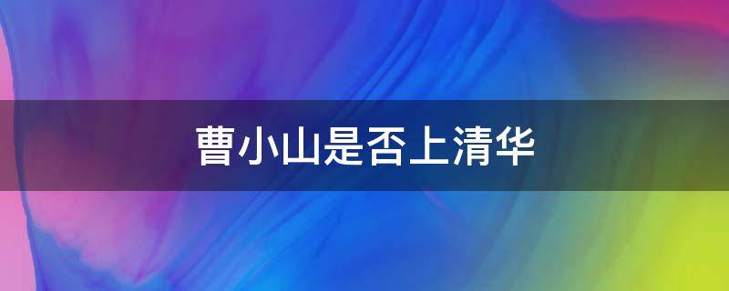 曹小山是否上清华 曹小山是否上清华大学