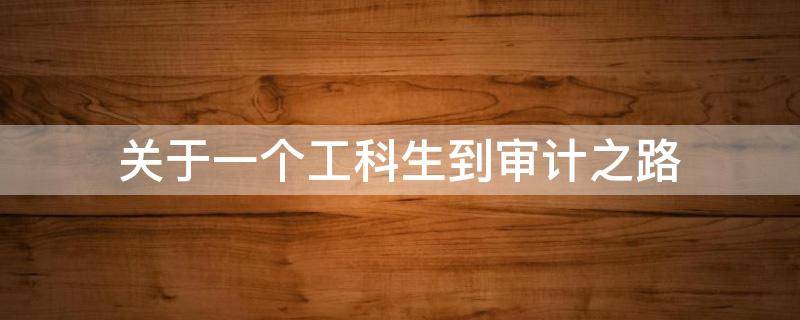 关于一个工科生到审计之路 工科跨考审计专硕
