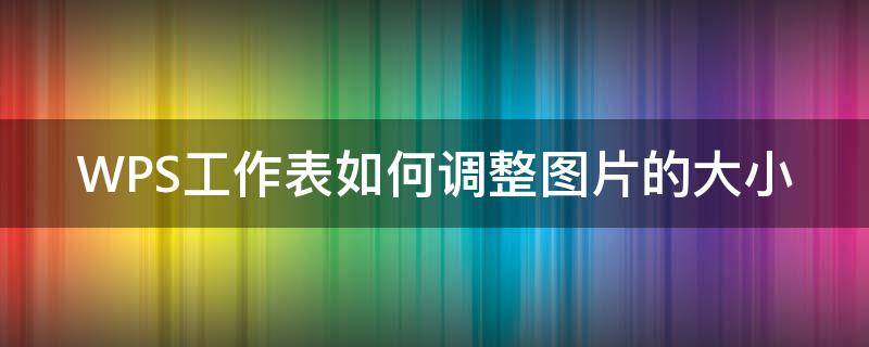 WPS工作表如何调整图片的大小 wps工作表如何调整图片的大小和尺寸