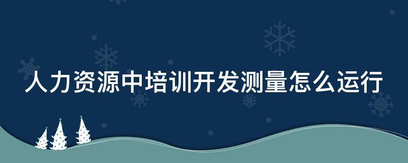 人力资源中培训开发测量怎么运行 人力资源培训开发的操作程序