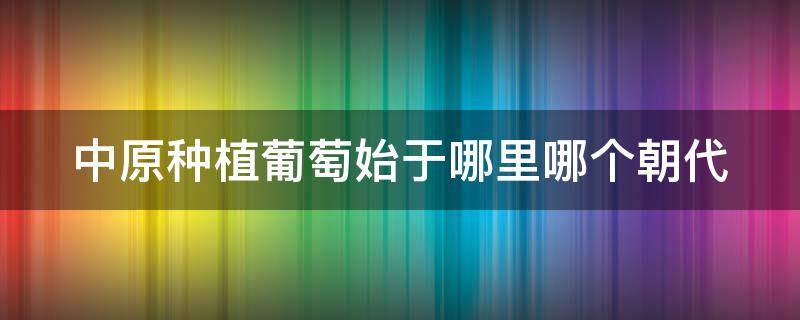 中原种植葡萄始于哪里哪个朝代（中原种植葡萄始于什么朝代）