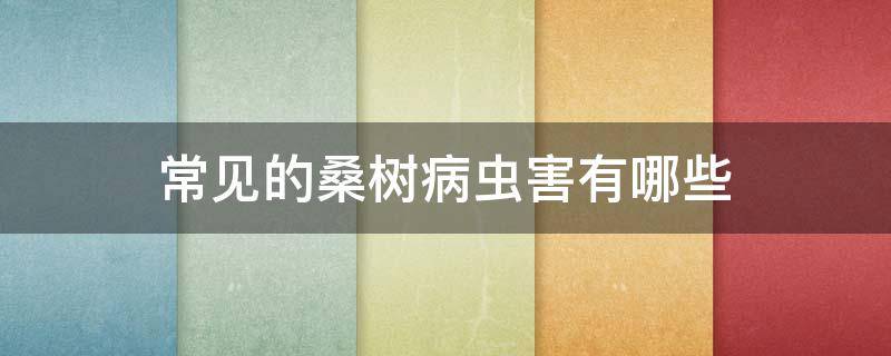 常见的桑树病虫害有哪些（桑树病虫害图谱与用药）