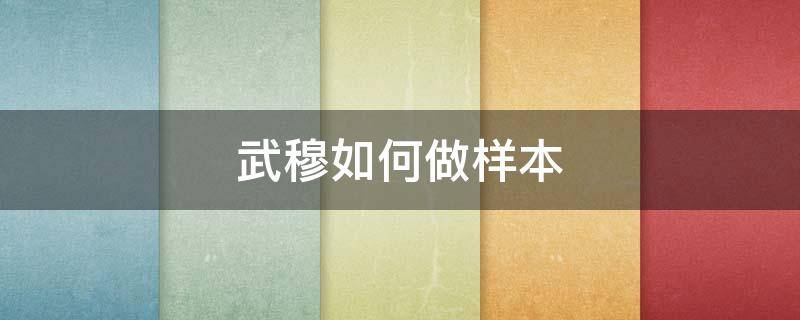 武穆如何做样本