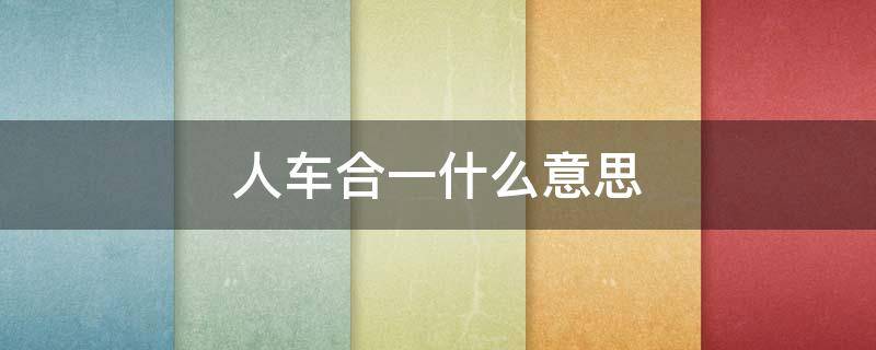 人车合一什么意思（人车合一是什么境界）