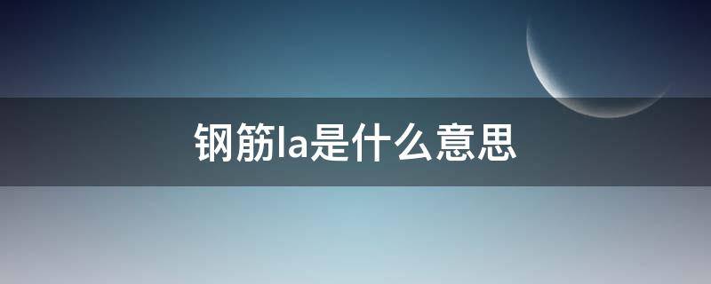 钢筋la是什么意思（钢筋锚固长度la是多少）