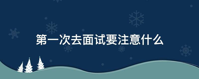 第一次去面试要注意什么（第一次去面试要注意什么问题）