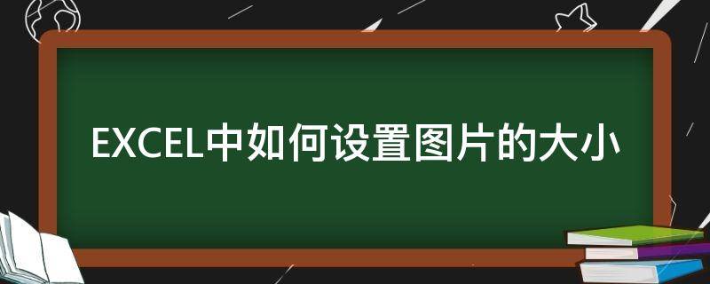EXCEL中如何设置图片的大小（excel图片怎么设置大小）