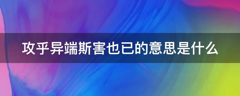 攻乎异端斯害也已的意思是什么（子曰攻乎异端斯害也已感悟）