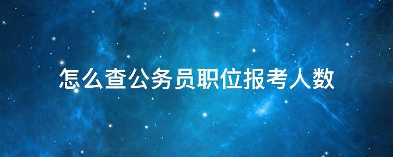 怎么查公务员职位报考人数（怎么查询公务员职位报考人数）