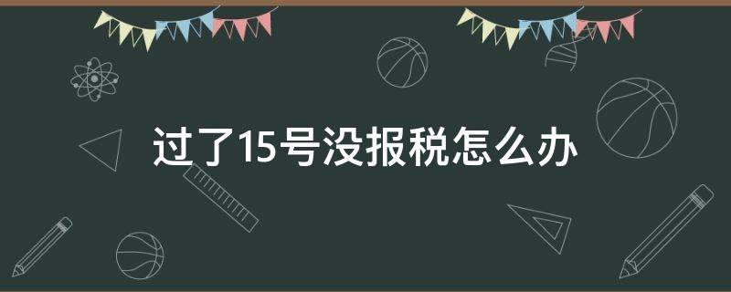 过了15号没报税怎么办（过了15号没报税怎么办个人所得税）