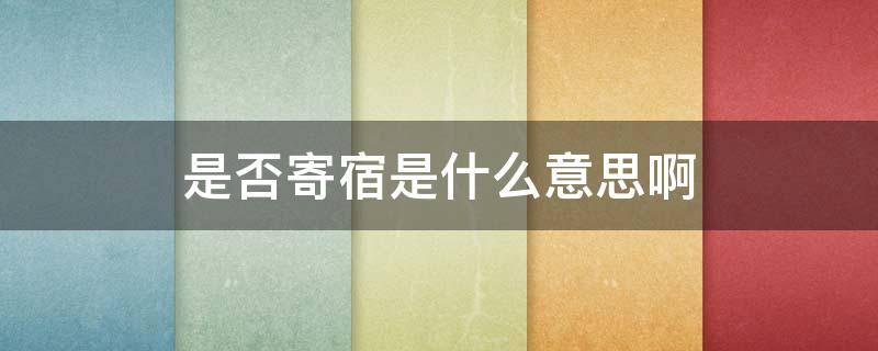 是否寄宿是什么意思啊 是否学校寄宿是什么意思