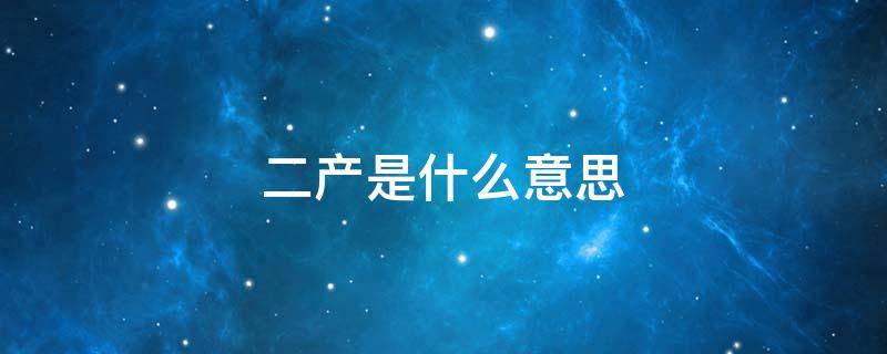二产是什么意思（震耳欲聋是什么意思）